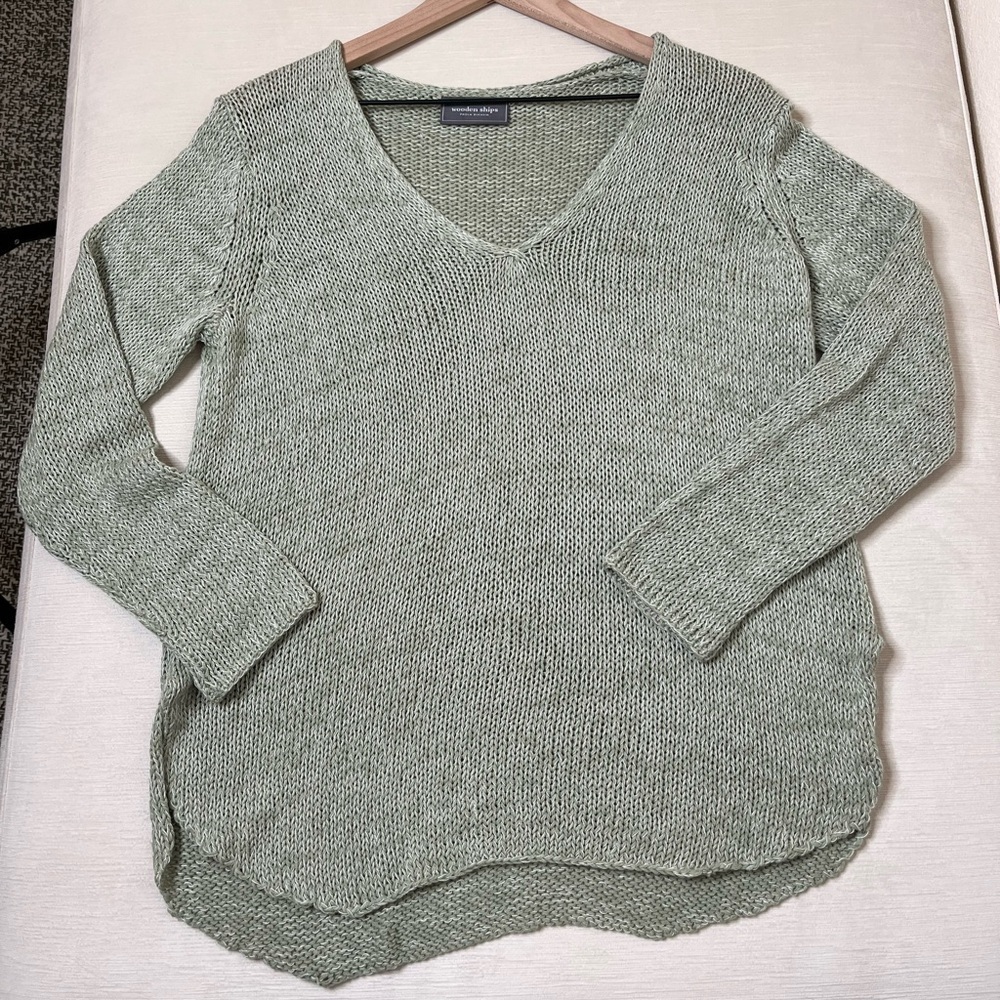Wooden Ships Maui Sweater - Women’s XS / S Green - Airy Knit Coastal Layering